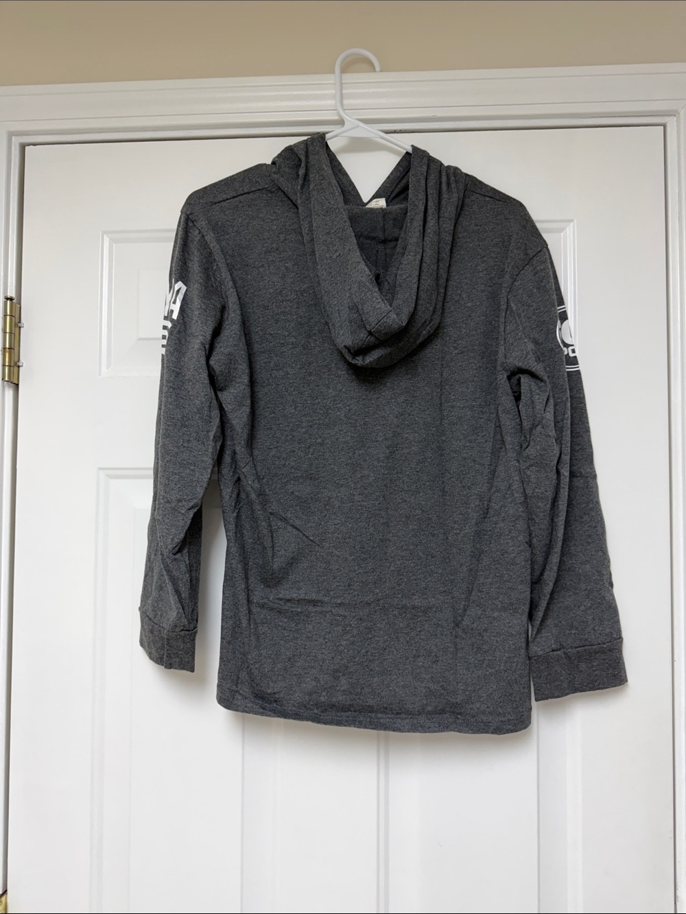Saratoga Gray Hooded Pullover with Red Logo - Picture 4 of 5